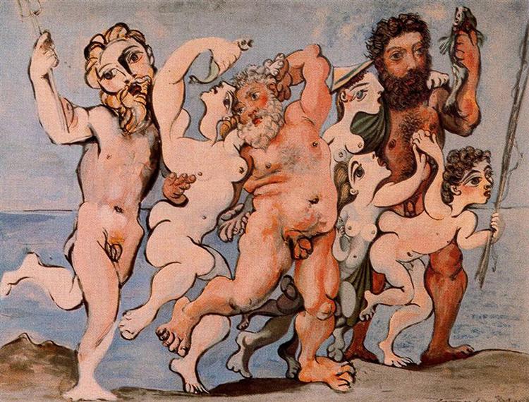 Pablo Picasso Classical Oil Painting Silenus Dancing In Company